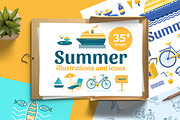 Summer collection-elements, icons, a Food Illustration by Dasha Efremova (Thumbnail 1 of 8)