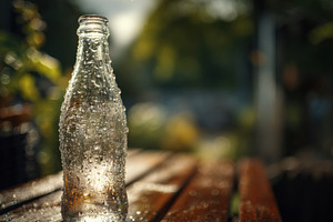 Cold Glass Bottle with Condensation, a Food & Drink Photo by Virgo Studio