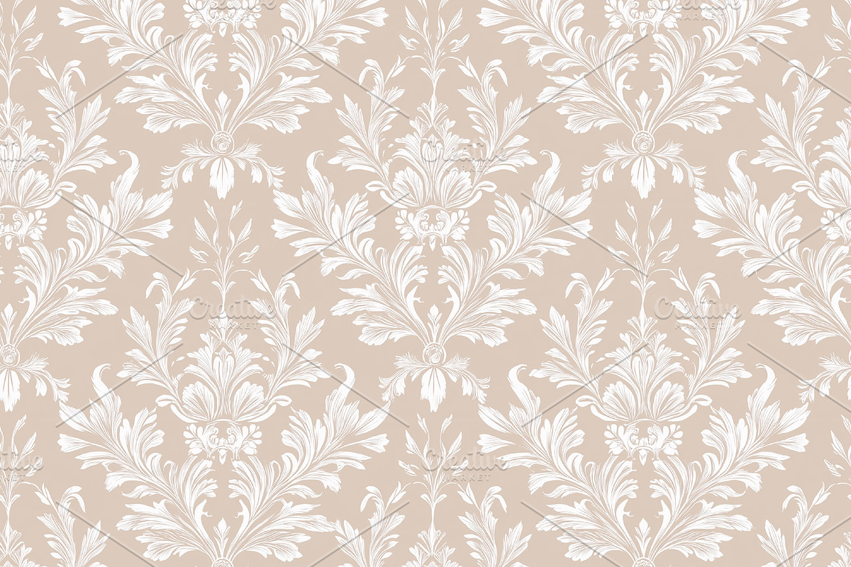 Seamless pattern, seamless damask pattern creating an elegant, classic, and sop, a Pattern Graphic by Studio ANNA