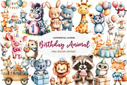 Birthday Baby Animal Clipart, Birthd, an Illustration by CreationArt (Thumbnail 1 of 5)