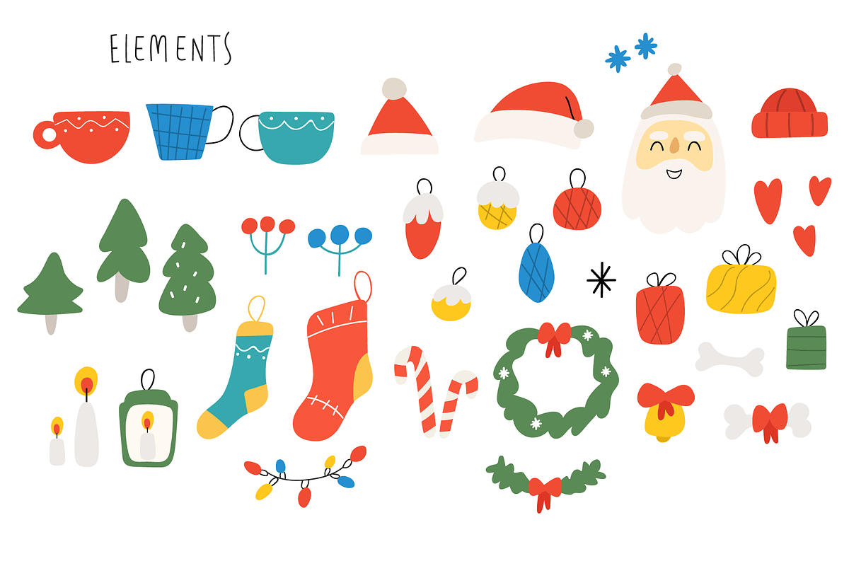 Christmas woof. Cute dogs collection, an Animal Illustration by cutelevindesign (Photo 5 of 16)