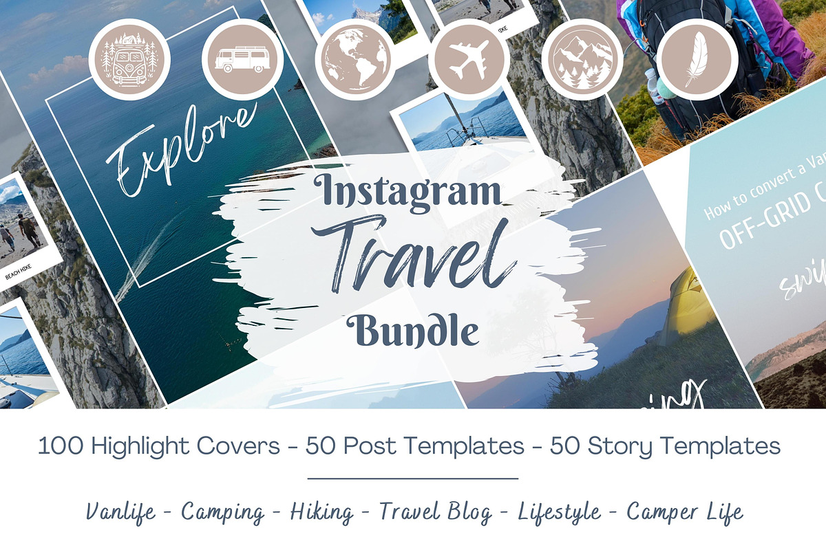 Instagram Travel Template Bundle, a Social Media Template by idArt (Photo 1 of 8)