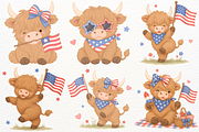 4th of July Clipart Patriotic Animal, an Animal Illustration by SugarCloudStudioArt (Thumbnail 2 of 7)