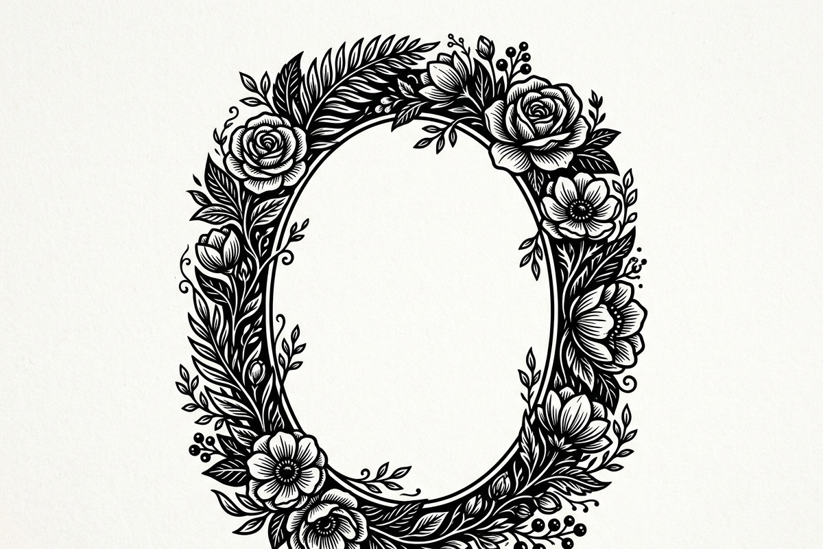 50 Elegant Floral Oval Mirror Frame, a Decorative Illustration by Amazin_art (Photo 15 of 40)