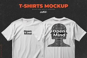 T-Shirts Mockup Black and White, a Merchandise Mockup by Lostkids
