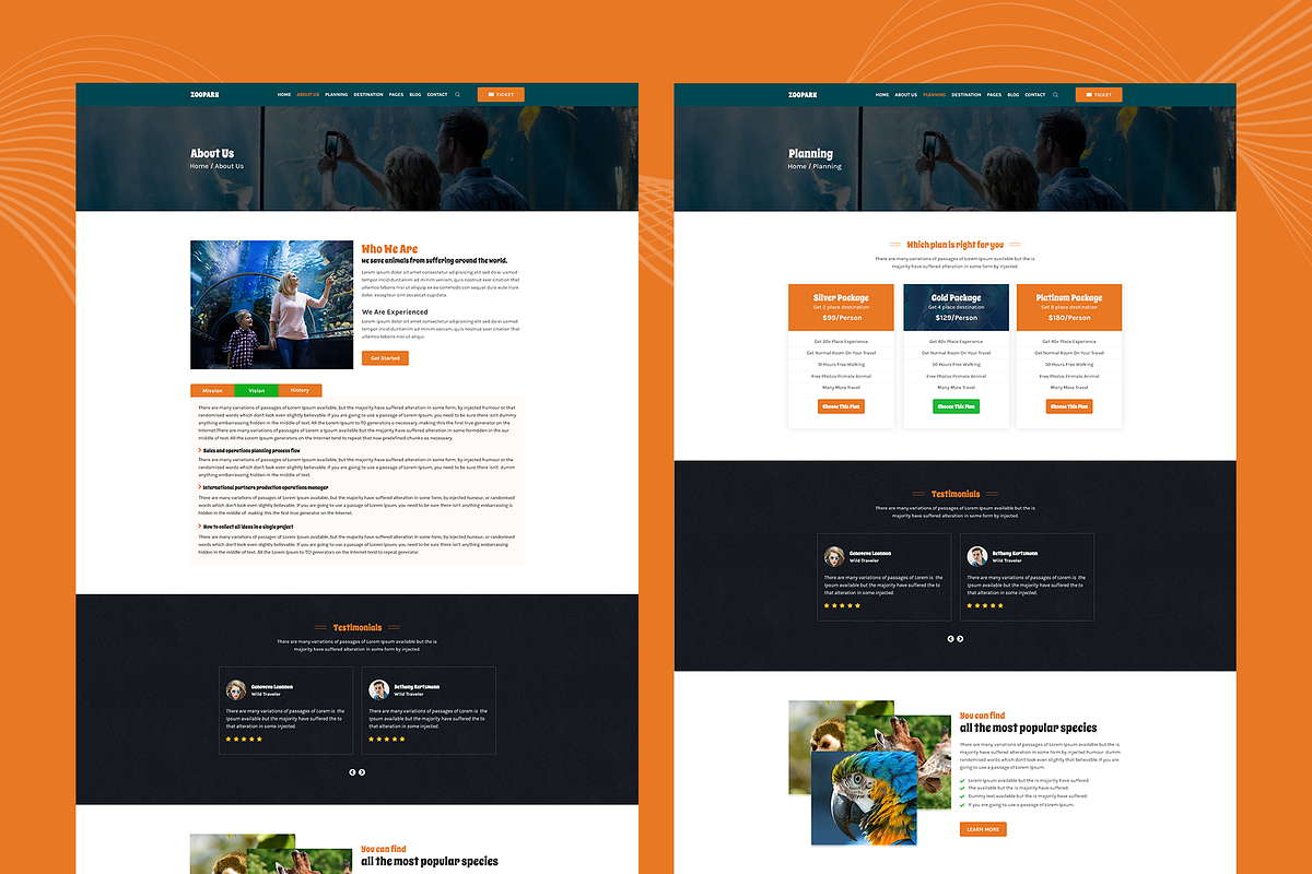ZooPark -Zoo & Safari Park Website, a HTML Template by THESOFTKING (Photo 2 of 3)
