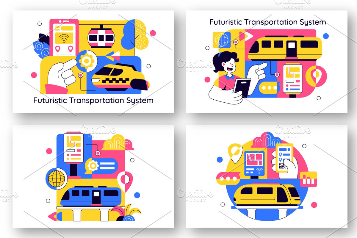 10 Futuristic Transportation System, a Transportation Illustration by denayunebgt (Photo 3 of 4)