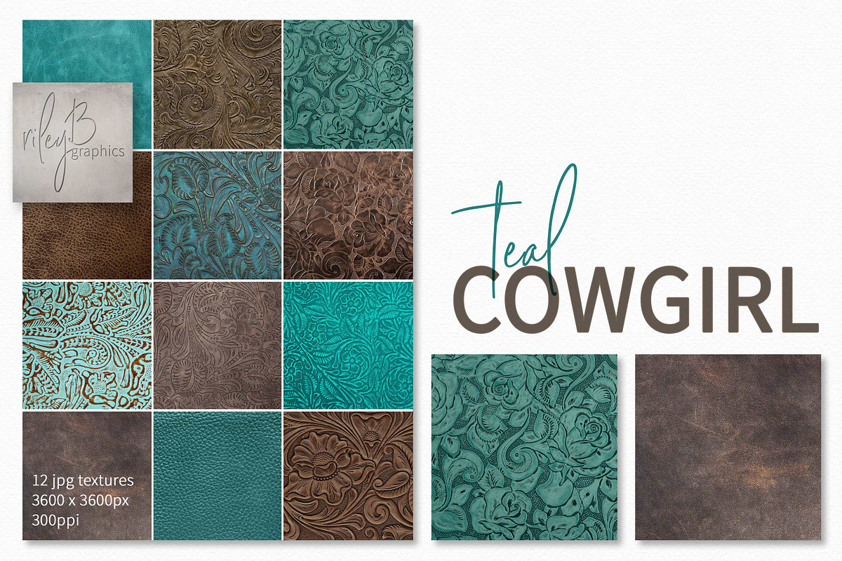 Teal Cowgirl Textures, a Texture Graphic by rileyBgraphics (Photo 1 of 8)