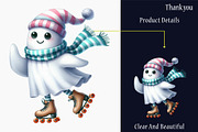 Funny Retro Halloween Ghost Clipart, a Graphic by designcity5 (Thumbnail 5 of 5)