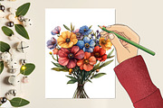 Doodle Mother's Day Watercolor Clipa, an Illustration by RobertsArt (Thumbnail 7 of 7)