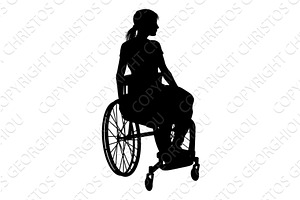 Silhouette Woman in Wheelchair, a Person Illustration by Christos Georghiou