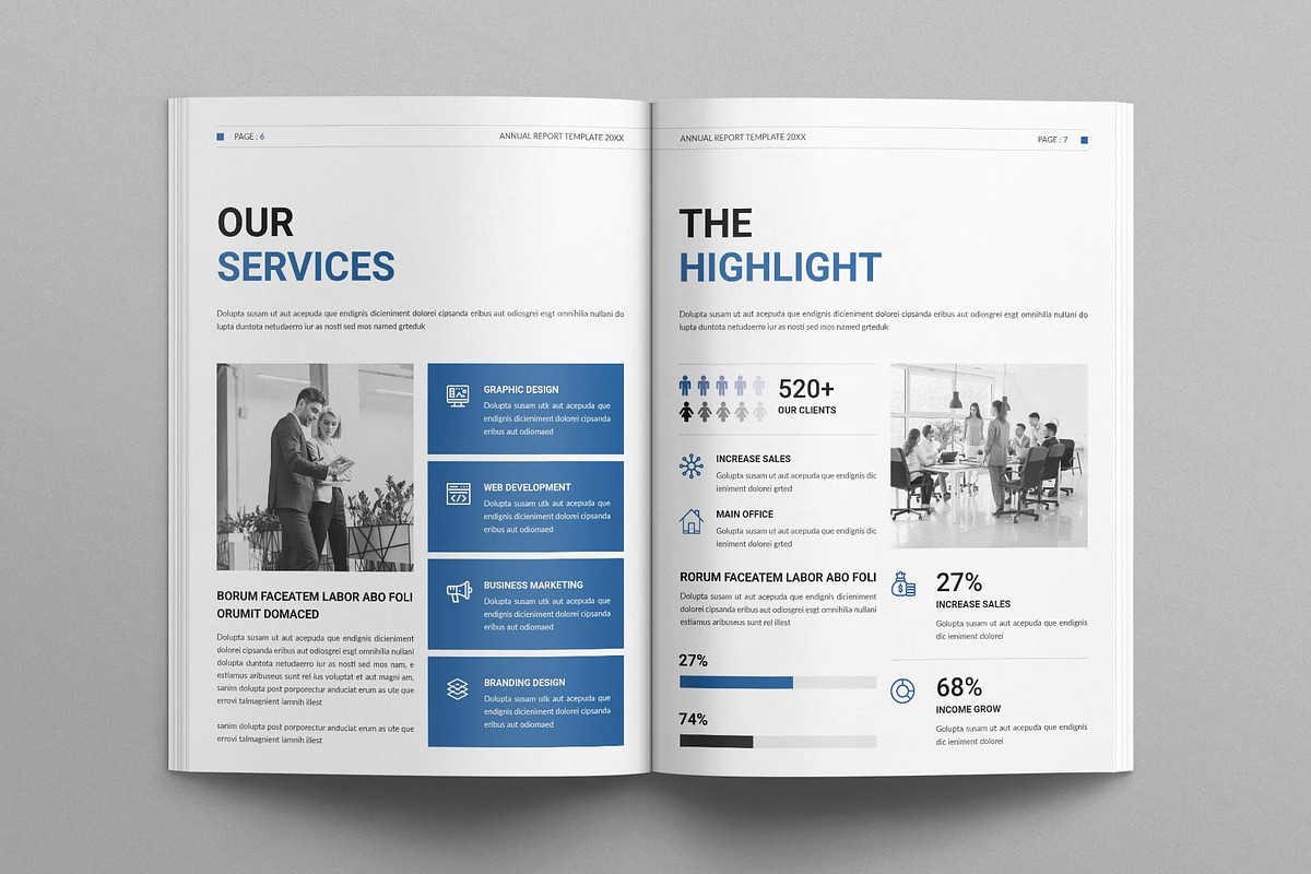 Annual Report Template, a Brochure Template by MassiveCreator (Photo 3 of 5)