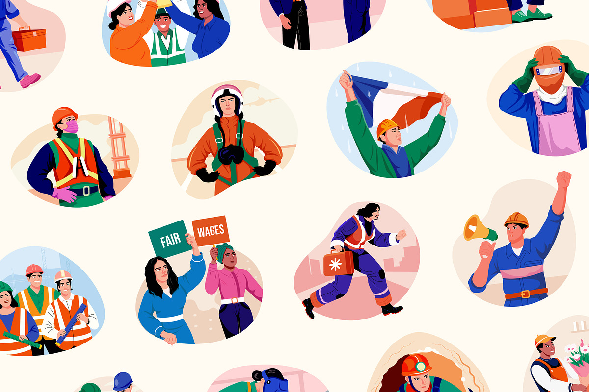 Labor Day Art, a Person Illustration by Prosymbols (Photo 6 of 9)