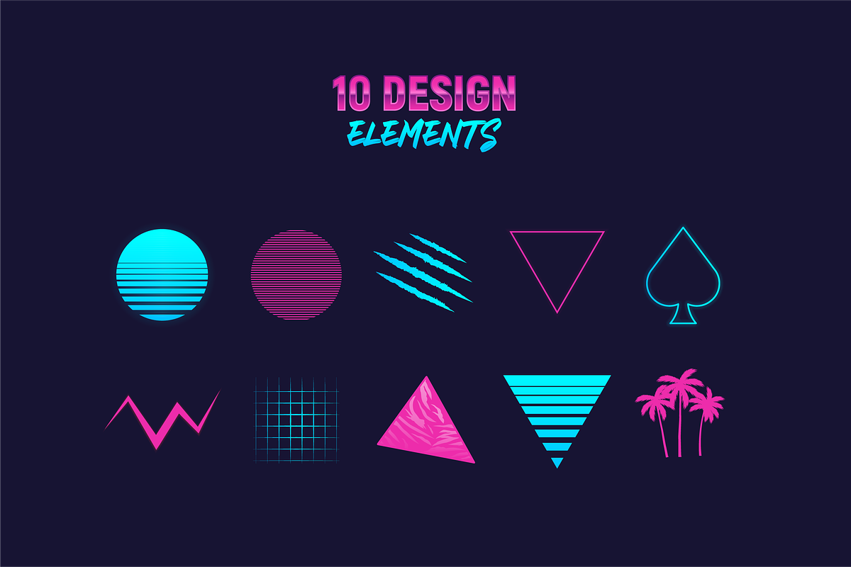 Retro 80s Neon Outrun, an Object Graphic by DenysHolovatiuk (Photo 3 of 5)