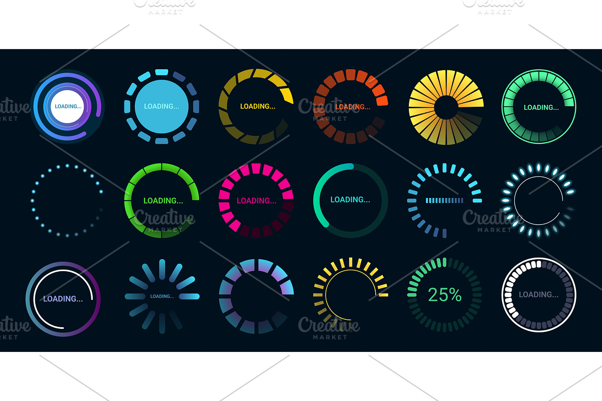 Circle loaders. Round loading bar, a Technology Illustration by Stock-Smart-Start