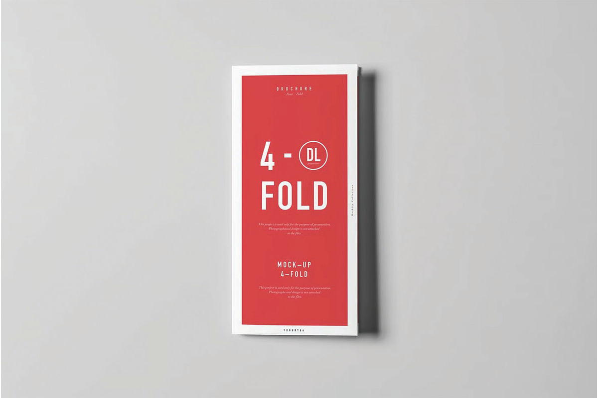 Front View Closed Four Fold Mockup, an Advertising Mockup by DesignRushMarket (Photo 2 of 2)
