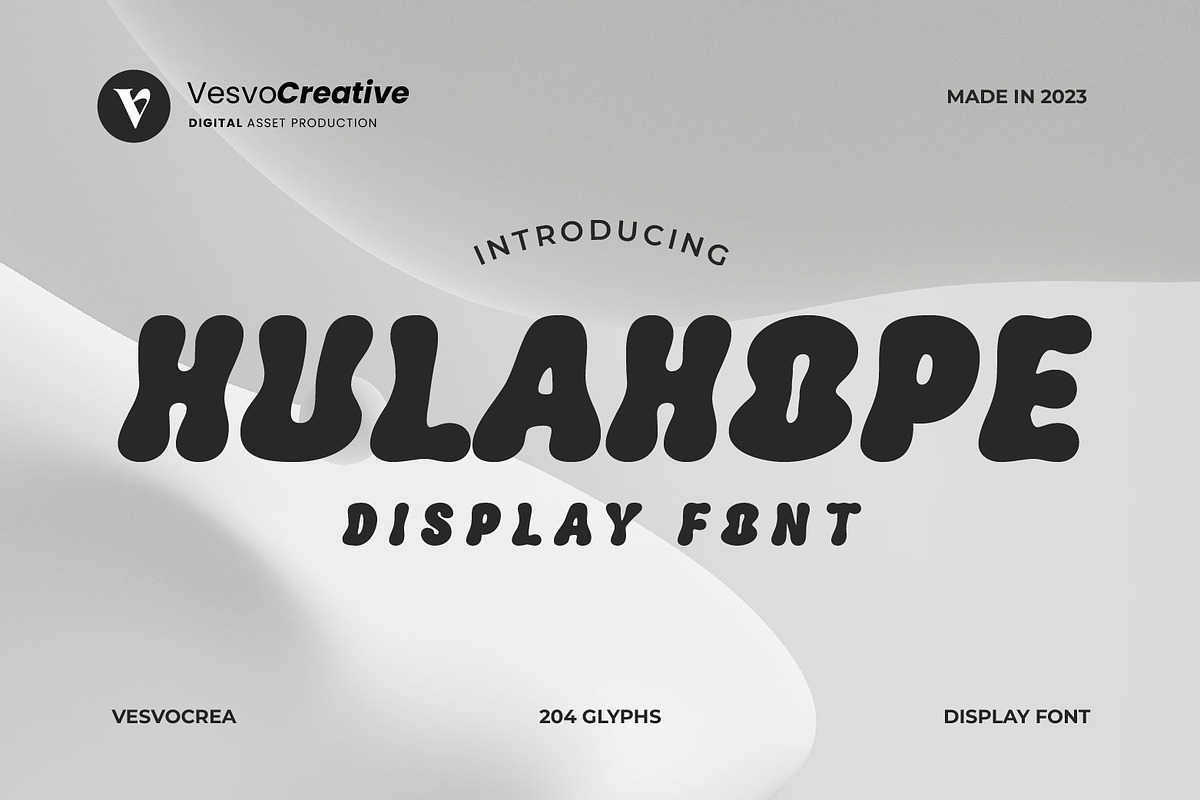 Hulahope - Retro Bubble Display Font, a Sans Serif Font by Vesvocrea (Photo 1 of 7)