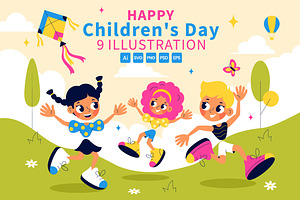 9 Happy Children's Day Illustration, a Person Illustration by denayunebgt