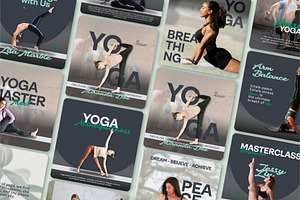 Yoga // Wellness Social Media Kit, a Design Template by SecondBrain Store