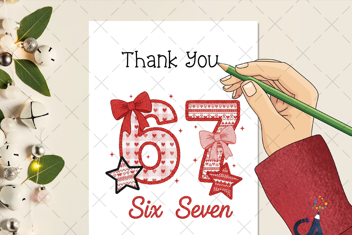 Faux Crochet Valentine Six Seven Png, an Illustration by Creative Art (Photo 2 of 6)