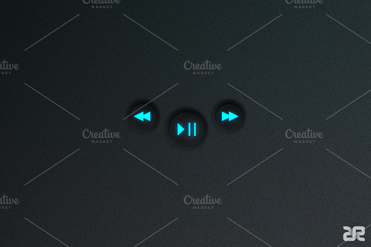 Dark audio player interface, an UI Kit Template by Remon Michel (Photo 2 of 3)