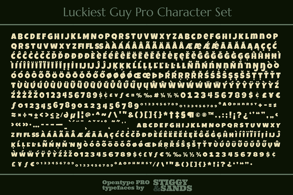 Luckiest Guy Pro, a Sans Serif Font by Stiggy & Sands (Photo 9 of 9)