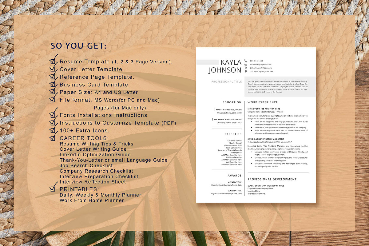 Professional Resume Template Word, a Resume Template by VictoriousVita (Photo 7 of 8)