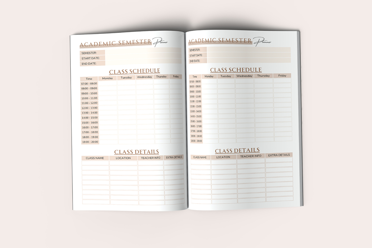 Academic Semester Planner, a Templates & Theme by KDPISH (Photo 3 of 4)