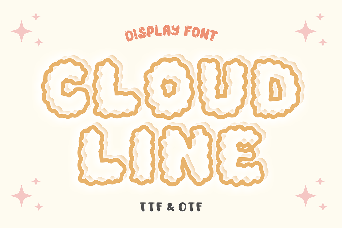 Cloud Line - Baby Font Types, a Font by KiddoGlyphs Studio (Photo 1 of 3)