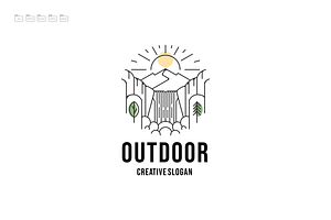 Outdoor Line Art Logo Template