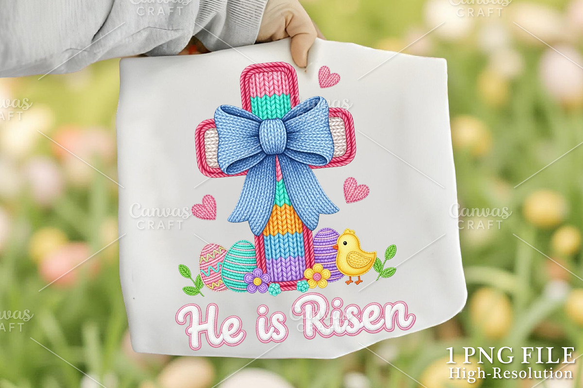 Crochet He Is Risen Easter Day PNG, an Illustration by Canvas Craft (Photo 1 of 6)