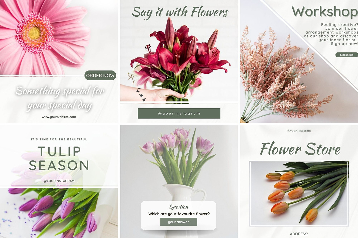52 FLOWER SHOP canva templates, a Social Media Template by Talipic Designs (Photo 2 of 7)