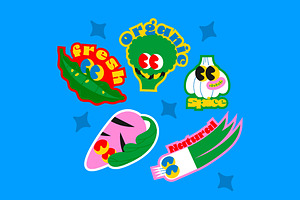 Blue Veggie Sticker Illustration, an Object Illustration by graphicook
