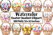 Easter basket Clipart, an Illustration by Design Market (Thumbnail 1 of 4)