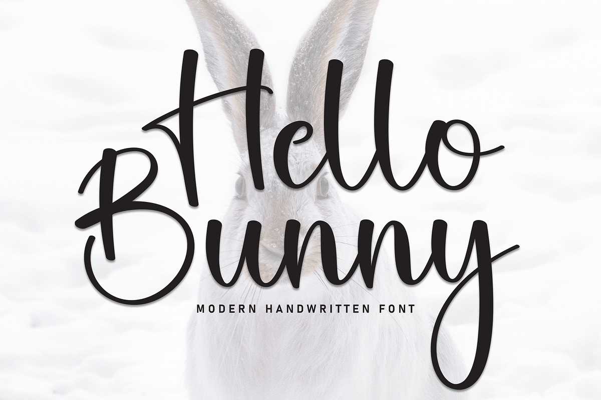 Hello Bunny | Script Font, a Handwritten Font by Scratchones (Photo 1 of 8)