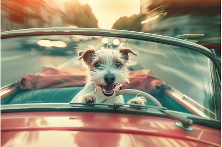 Dog Driving. cute dog driving small, an Animal Photo by Neirfy