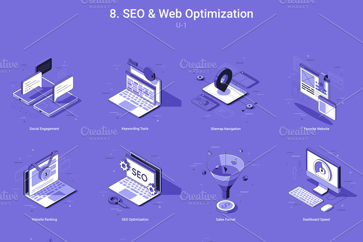 Isometric Icons v.3 (240 Icons), an Object Illustration by Andrew Kras Design (Photo 14 of 21)