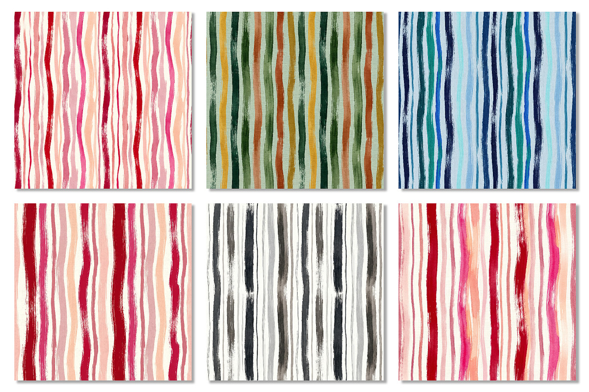 Watercolor Stripe Seamless Patterns, a Pattern Graphic by Dream Creation (Photo 4 of 7)
