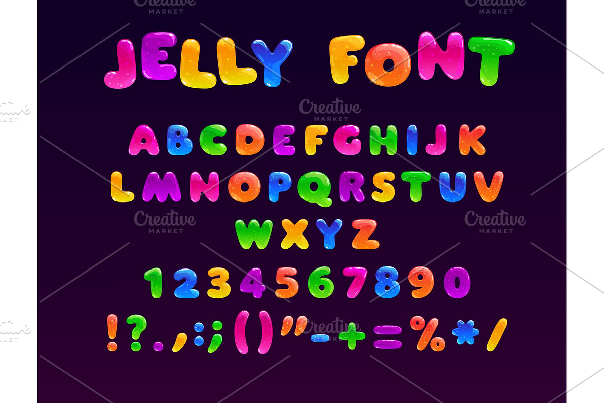 Fruit jelly font sweet letters, a Decorative Illustration by Seavector Studio (Photo 1 of 3)