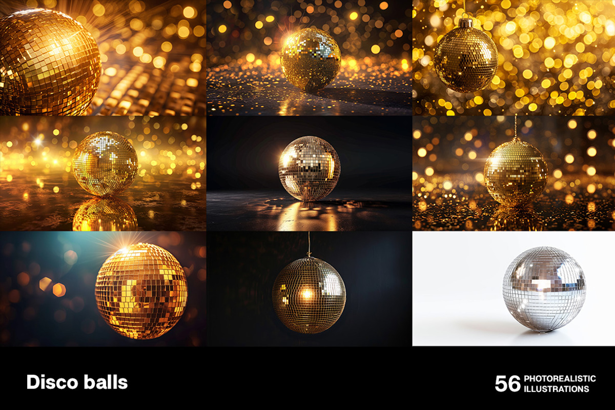 Disco balls. Collection, a Background Graphic by Handmadefont (Photo 6 of 12)