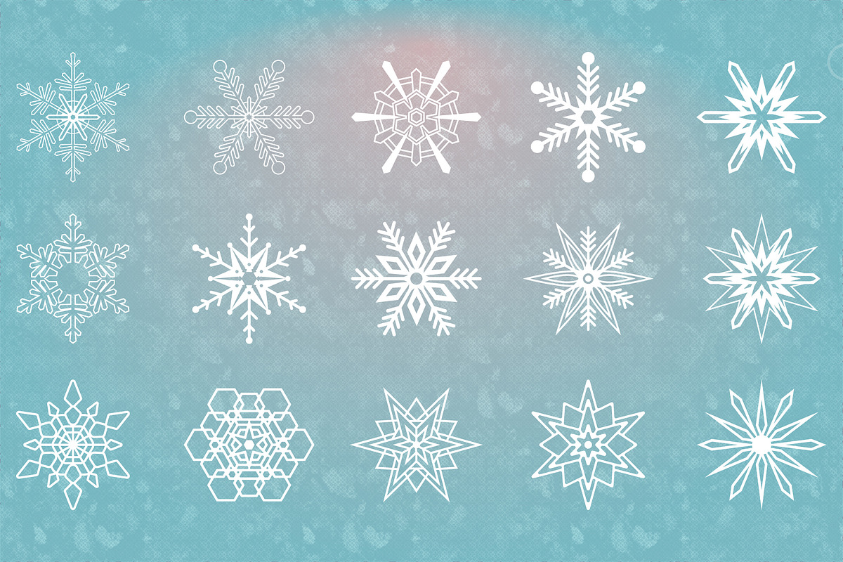 54 Vector Winter Snowflakes, an Illustration by BackYard Graphics Co. (Photo 3 of 5)