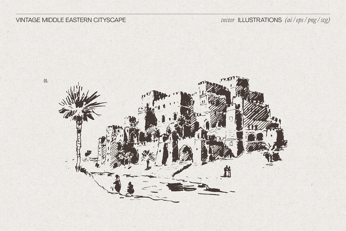 Vintage Middle Eastern Architecture, an Empty State Illustration by TheMountBirdStudio (Photo 3 of 9)