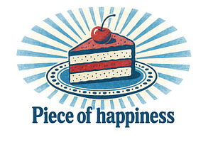 Slice of cake with cherry illustrati, an Illustration by Dvoevnore photos