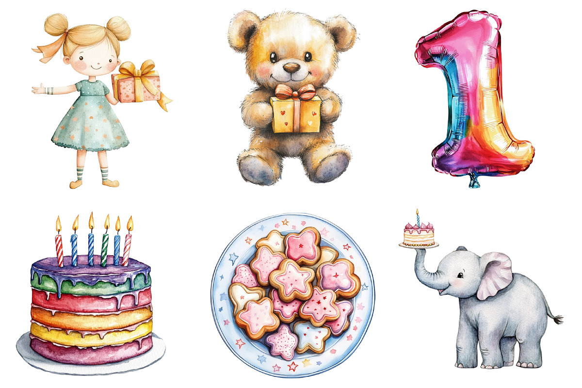 Happy Birthday Clipart, an Illustration by SinaCreation (Photo 2 of 5)