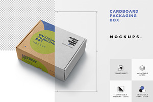 Slim Cardboard Shipping Box Mockups