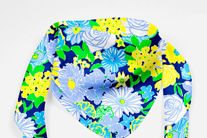 Preppy Blue And Yellow Floral Print