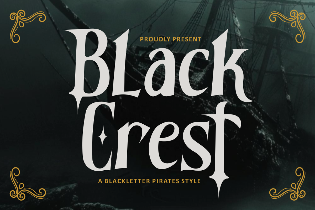 Black Crest Pirates Font, a Font by PutraCetol Studio (Photo 1 of 5)