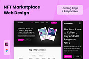 NFT Marketplace Web Design, a Wireframe Template by INSPR STD (Thumbnail 1 of 6)