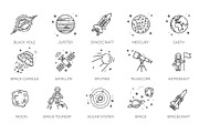 Set of Space Icons, an Outline Icon by Tettygreen (Thumbnail 2 of 2)