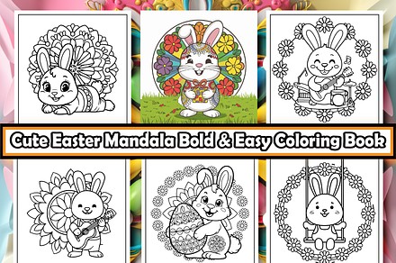 Easter Mandala Bold & Easy Coloring